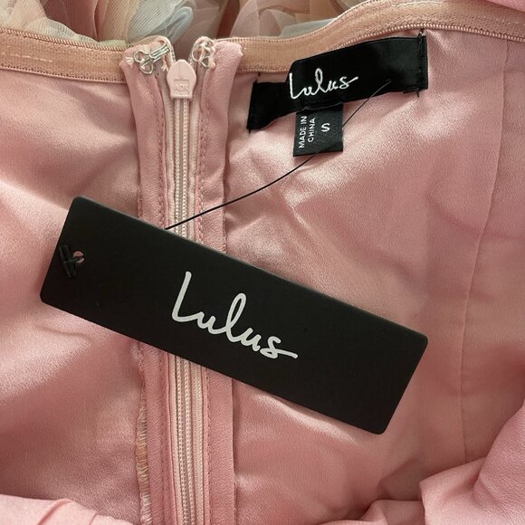 Lulus Womens Coquette Fairycore Floral Rosette Dress Size S Cottagecore Princess - Picture 5 of 15